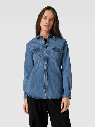 Emily Van den Bergh Jeansjack met klepzakken Jeansblauw - 4