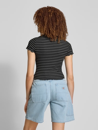 Only Slim fit T-shirt met viscose, model 'EMMA' Metallic zwart - 5