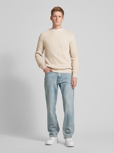 Marc O'Polo Strickpullover in Ripp-Optik Sand 1