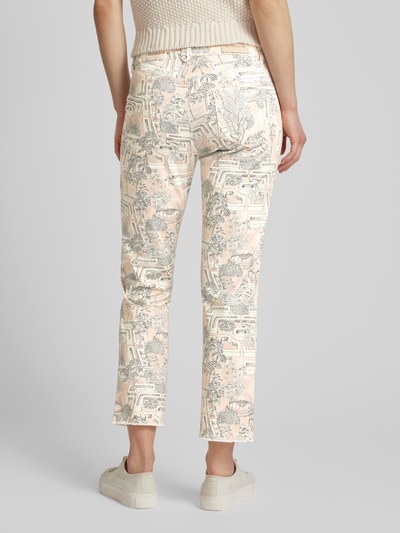 SEDUCTIVE Slim fit broek met all-over print, model 'CLAIRE' Lichtroze - 5