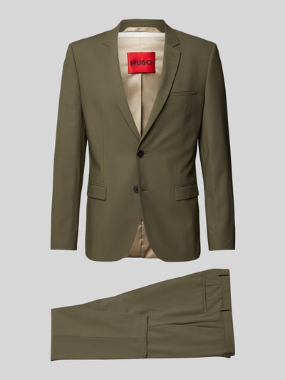 HUGO Slim Fit Anzug mit 2-Knopf-Sakko Modell 'Arti/Hesten' Oliv 2
