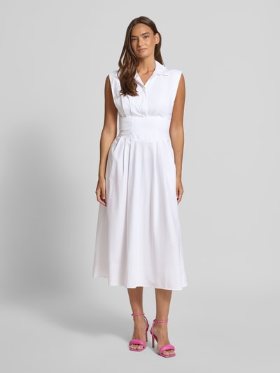 GUESS sukienka midi z ukrytą listwą guzikową model 'CHERRY' Biały 1