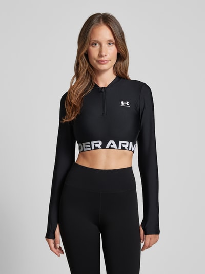 Under Armour Bluzka krótka z długim rękawem i stójką model ‘HeatGear’ Czarny 4