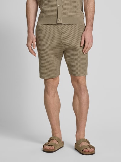 JAKE*S STUDIO MEN Korte regular fit broek met structuurmotief Roodbruin - 4