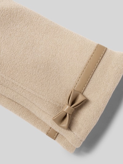 EEM Regular Fit Handschuhe mit Zierschleife Beige 2