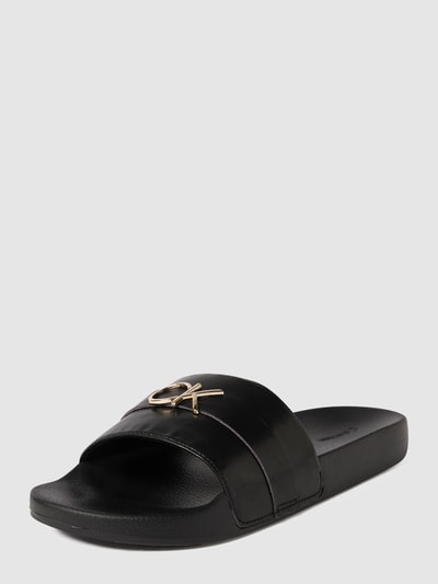 Calvin Klein Underwear Slides mit Brand-Applikation Black 2