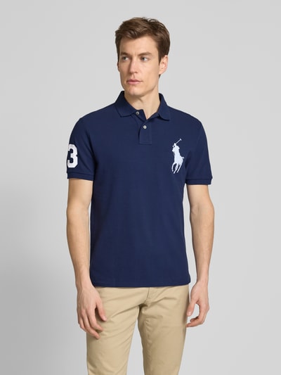 Polo Ralph Lauren Custom slim fit poloshirt met logostitching Marineblauw - 4