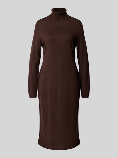 s.Oliver RED LABEL Slim Fit Strickkleid aus Viskose-Mix Dunkelbraun 2