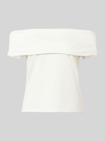 Produktfoto, Blusenshirt im Off-Shoulder-Design van MORE, mix van modal en elastaan, recht model, Bandeauhals, kleur effen wit