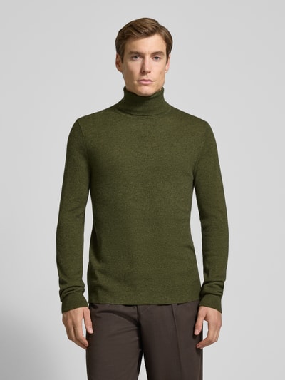 MCNEAL Regular fit coltrui van wolmix met kasjmier Olijfgroen gemêleerd - 4