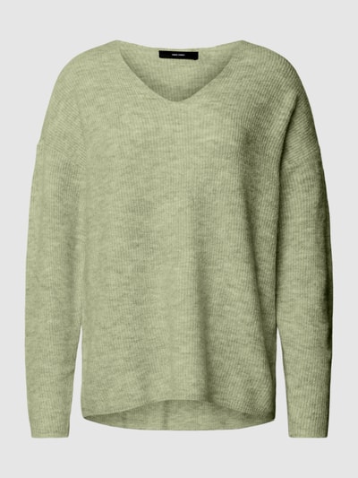 VERO MODA Strickpullover mit Strukturmuster Modell 'CREWLEFILE' Schilf 2