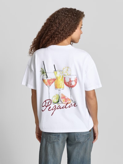 PEGADOR Oversized T-Shirt mit Label-Print Offwhite 5