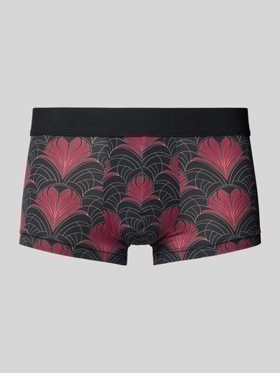 HOM Trunks mit floralem Allover-Print Modell 'Carlyle' Bordeaux 1