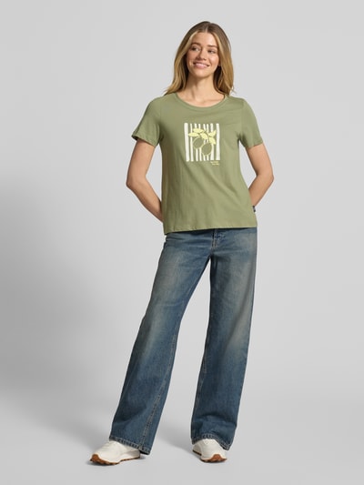 s.Oliver RED LABEL regular fit T-shirt van puur katoen Kaki - 1
