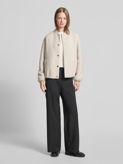 s.Oliver BLACK LABEL Relaxed Fit Blouson mit Allover-Muster Kitt 1