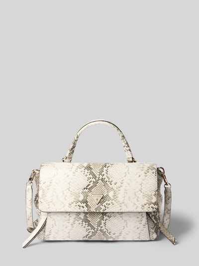 Produktfoto, Shoulder Bag in Allover-Schlangen-Optik Modell 'Devon' von GUESS in Beige und Braun mit Magnetverschluss und abnehmbarem Schulterriemen