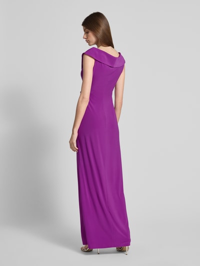Lauren Ralph Lauren Abendkleid mit V-Ausschnitt Modell 'LEONIDAS' Aubergine 5