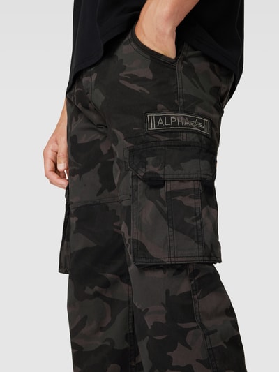 Alpha Industries Cargobroek met all-over motief Zwart - 3