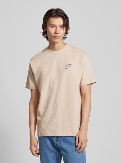 Vertere T-shirt met labelprint, model 'INSOMNIA' Beige - 4