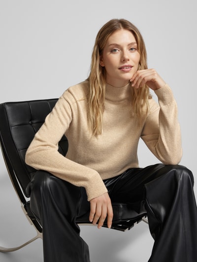 ARMANI EXCHANGE Sweter z dzianiny z detalem z logo Złoty 3