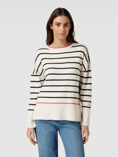 Frieda & Freddies Gebreide pullover met streepmotief Offwhite - 4