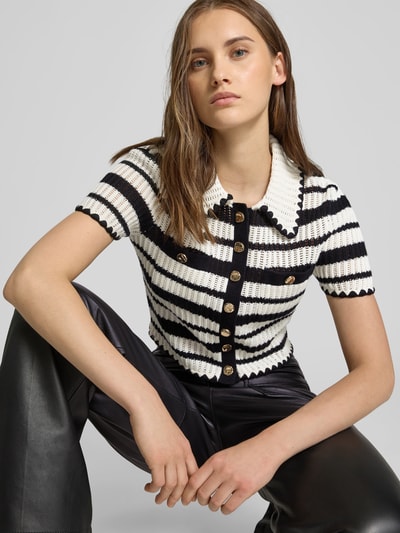 Self-Portrait Strickjacke mit Knopfleiste Ecru 3