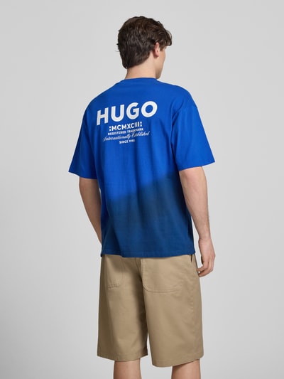 HUGO Blue Loose fit T-shirt van 100% katoen model 'NALONO' Blauw - 5