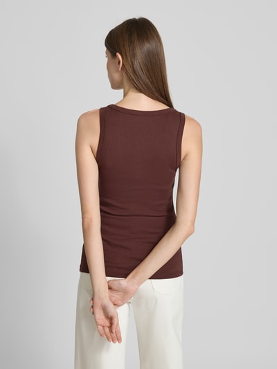 HUGO Regular fit tanktop van katoenmix, model 'DATAMIA' Chocoladebruin - 5