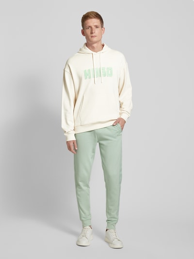 HUGO Hoodie met labelprint, model 'Diqerio' Offwhite - 1