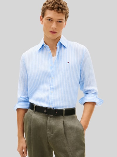 Tommy Hilfiger Regular Fit Freizeithemd aus reinem Leinen Hellblau 4