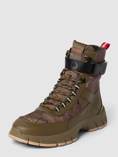 HUGO Buty ze wzorem na całej powierzchni model ‘Kyle Hito’ Khaki 2