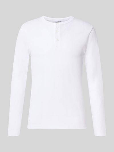 Produktfoto, wit shirt met lange mouwen van katoenmix, model 'MORRIS' van Jake*s Studio Men, Heren