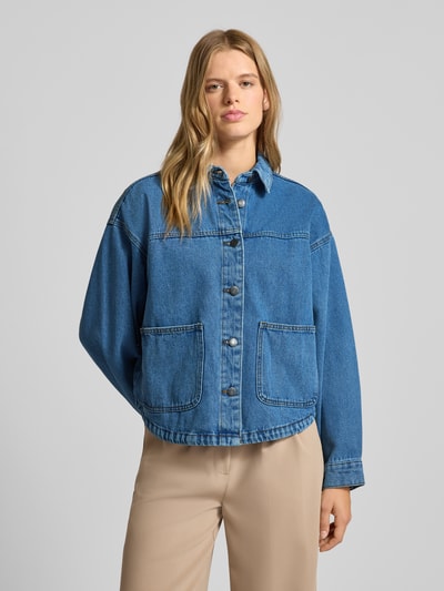 Noisy May Regular Fit Jeansbluse mit aufgesetzten Taschen Modell 'KETTIE' Jeansblau 4