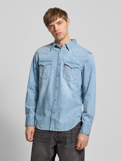 Levi's® Regular Fit Jeanshemd mit Label-Detail Jeansblau 4