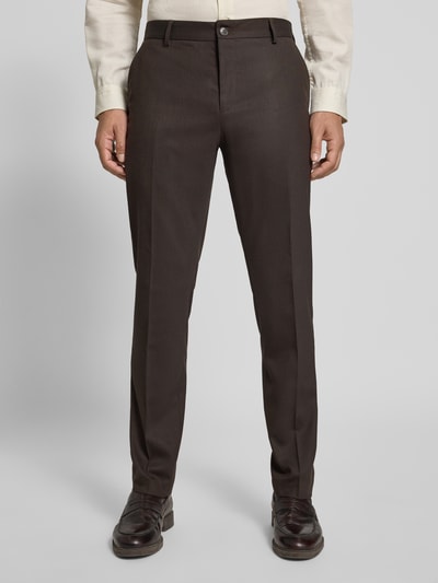 SELECTED HOMME Slim fit pantalon met wol, model 'NEIL' Donkerbruin - 4