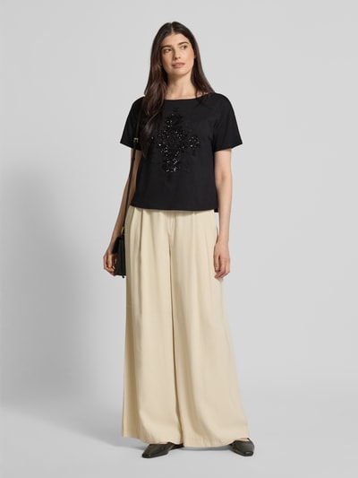 monari T-Shirt mit Paillettenbesatz Black 1