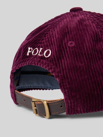 Polo Ralph Lauren Czapka z daszkiem ze sztruksu z wyhaftowanym logo Bordowy 3