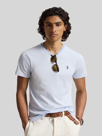 Polo Ralph Lauren męski t-shirt o kroju regular fit z czystej bawełny Jasnoniebieski 4