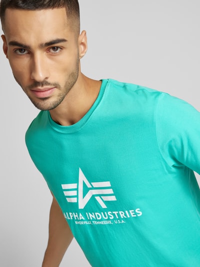 Alpha Industries T-shirt met labelprint Lichtturquoise - 3