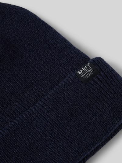 Barts Beanie met labeldetail, model 'KINABALU' Donkerblauw - 2