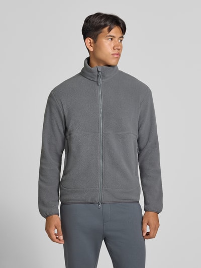 ONLY & SONS Regular fit fleecejack met opstaande kraag model 'JASON' Antraciet - 4