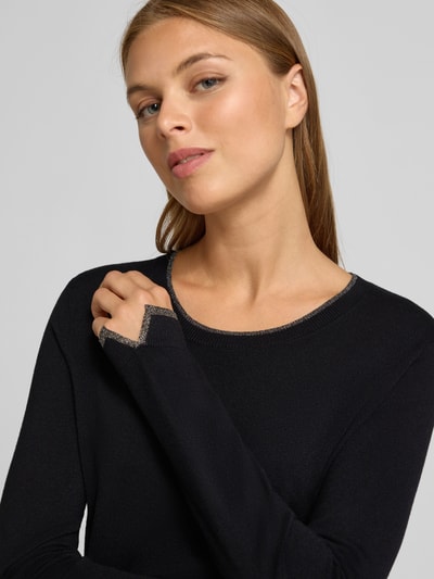 Liu Jo White Regular Fit Longsleeve aus Viskose-Mix mit Rundhalsausschnitt Black 3