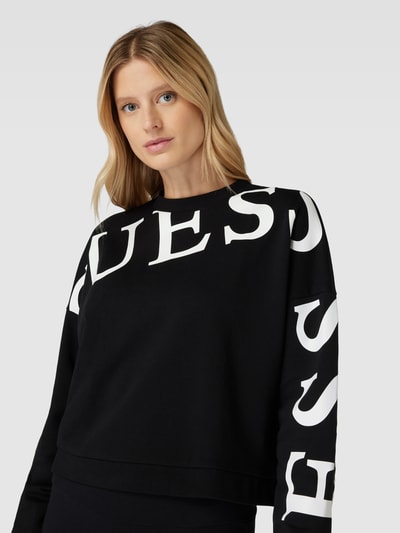 Guess Activewear Sweatshirt mit Label-Print Modell 'GIULIA' Black 3