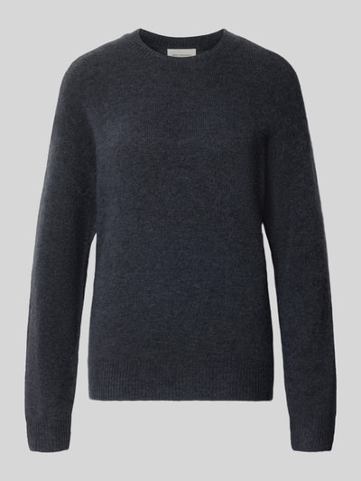 Produktfoto, dunkelgrauer Strickpullover mit Rundhalsausschnitt Modell 'Festina Hope' von MSCH Copenhagen, Woll-Mix, Regular Fit, Struktur wirkt weich