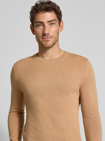 MCNEAL Gebreide pullover van wolmix met kasjmier Camel gemêleerd - 3
