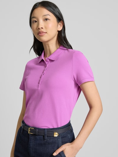 Christian Berg Woman Poloshirt mit kurzer Knopfleiste Lila 3