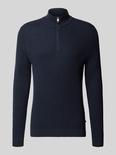 s.Oliver RED LABEL Regular Fit Troyer aus reiner Baumwolle Marine 1