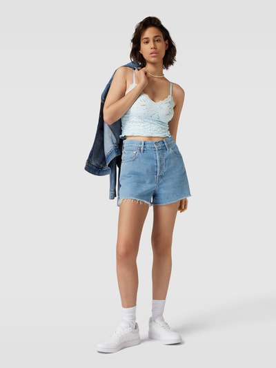 Only Crop Top mit Spitzenbesatz Modell 'SILVA' Hellblau 1