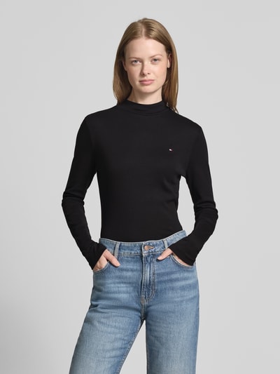 Tommy Hilfiger Slim Fit Langarmshirt aus reiner Baumwolle BLACK 4
