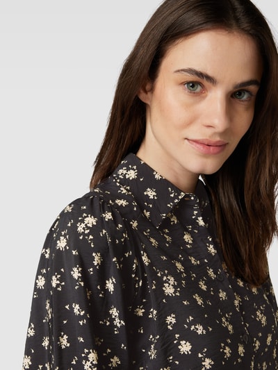 MSCH Copenhagen Overhemdblouse met bloemenmotief, model 'Nathasia' Zwart - 3